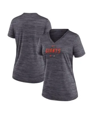 Women's San Francisco Giants Black Oversized Spirit Jersey V-Neck T-Shirt