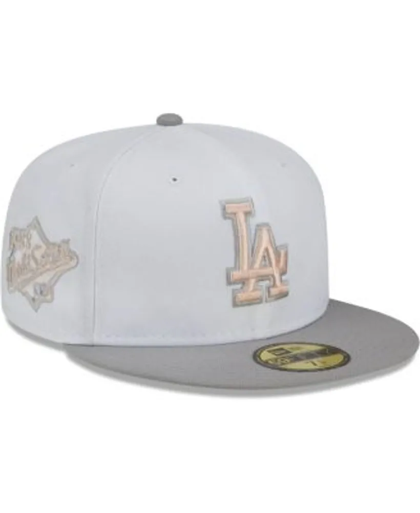 New Era Men's White, Gray Los Angeles Dodgers 1988 World Series Side Patch  Undervisor 59FIFTY Fitted Hat