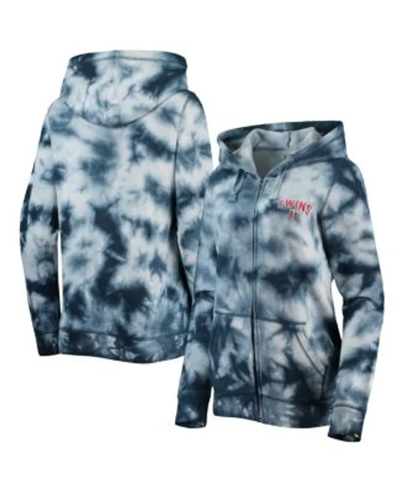 Women's New Era White Detroit Tigers Tie-Dye Full-Zip Hoodie