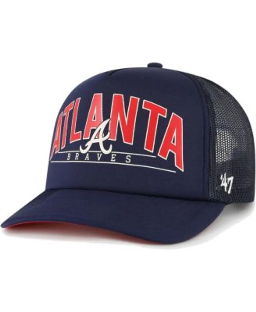 47 Brand Men's Navy Atlanta Braves Backhaul Foam Trucker Snapback Hat