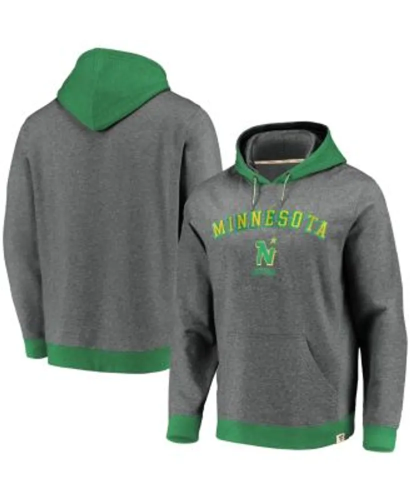 Fanatics Men's Branded Heathered Gray, Kelly Green Minnesota North Stars  True Classics Signature Fleece Pullover Hoodie