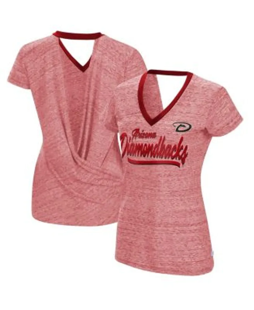 Touch Women's Red Arizona Diamondbacks Halftime Back Wrap Top V-Neck T-shirt