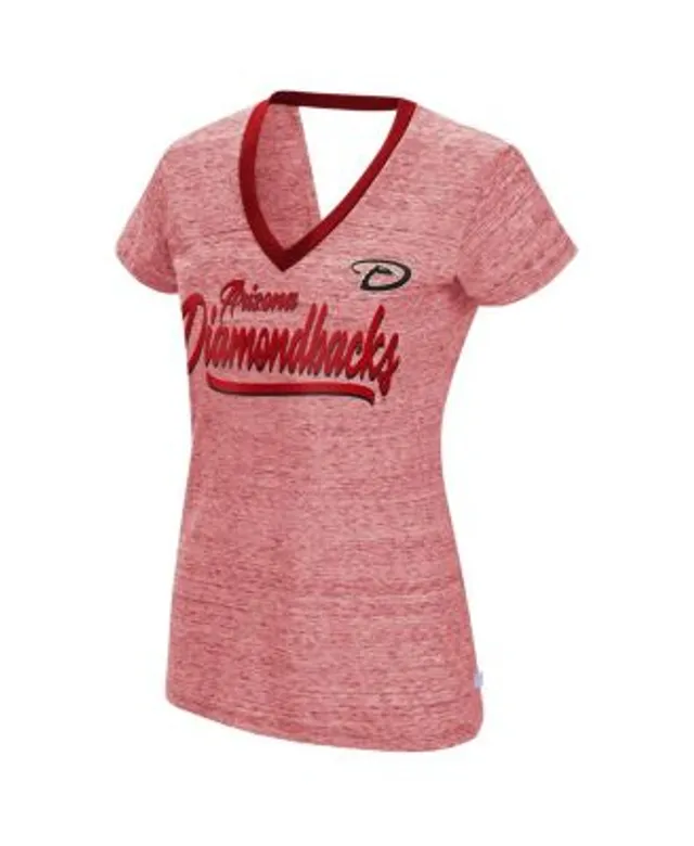 Women's Cincinnati Reds Touch Red Hail Mary Back Wrap Space-Dye V-Neck T- Shirt