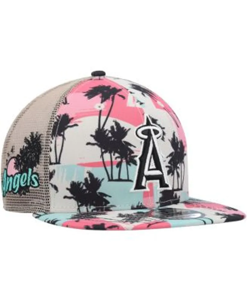 New Era Men's Natural Los Angeles Angels Retro Beachin' Trucker 9FIFTY Snapback  Hat