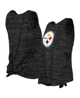 New Era Women's Pittsburgh Steelers Space Dye Black Plus Size T-Shirt