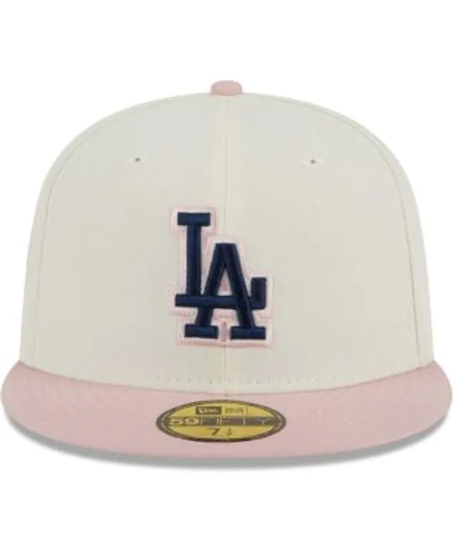 Men's New Era White/Pink Los Angeles Dodgers Flamingo 59FIFTY Fitted Hat