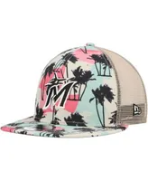 Men's Miami Marlins New Era Pink Floral 9FIFTY Snapback Hat