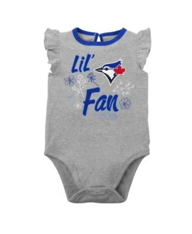 Infant Toronto Blue Jays Royal/Gray/White Biggest Little Fan - 3-Pack  Bodysuit Set