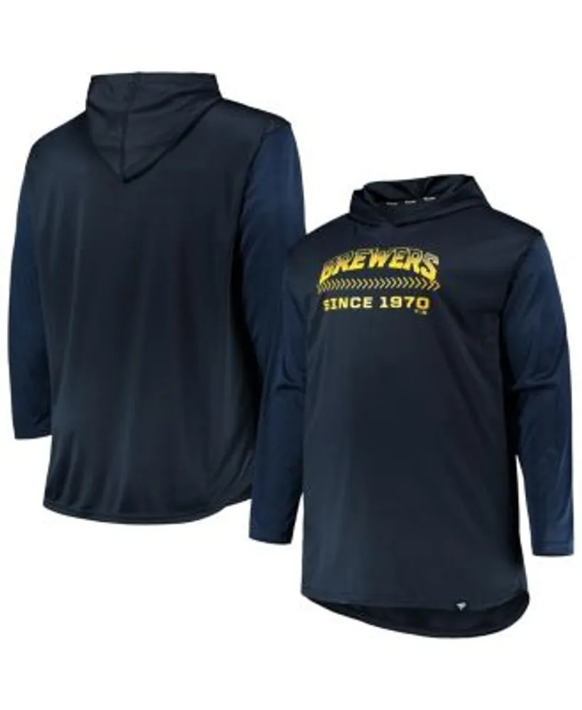 Youth Navy Milwaukee Brewers Team Color Wordmark Full-Zip Hoodie