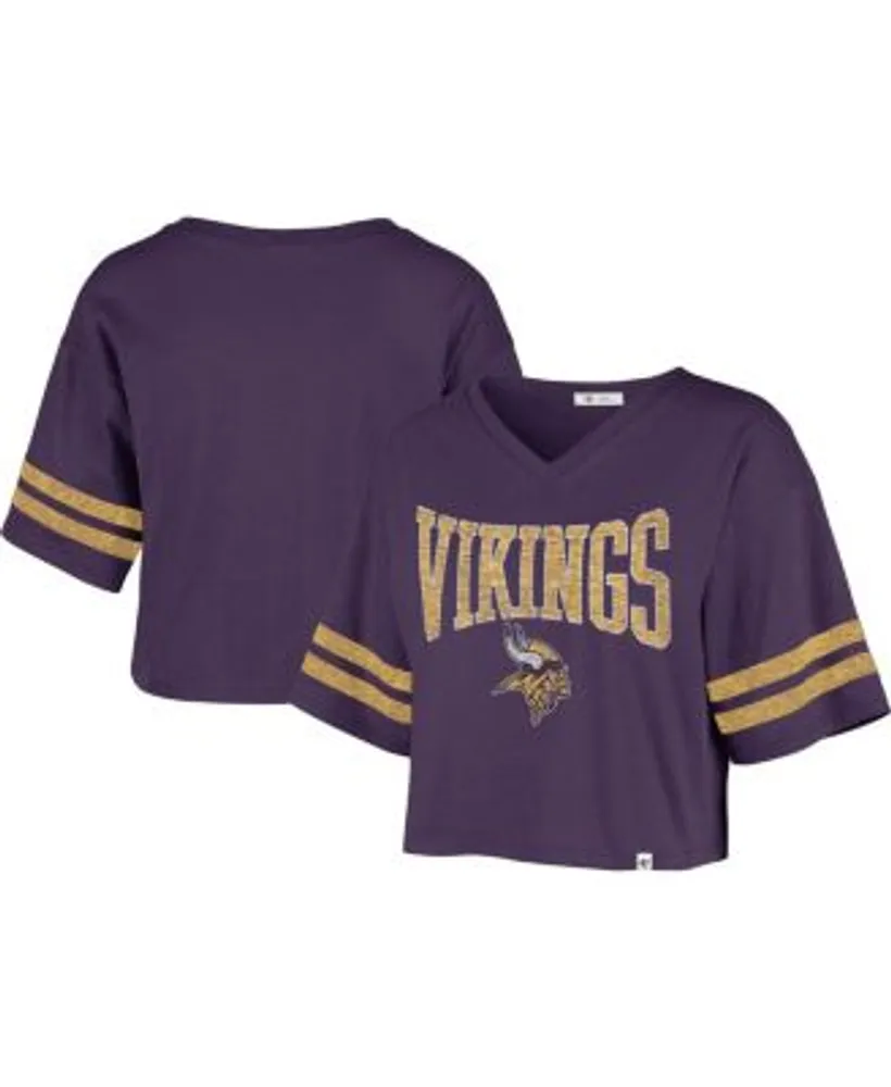 Women's '47 Purple Baltimore Ravens Fanfare Sport V-Neck Crop Top