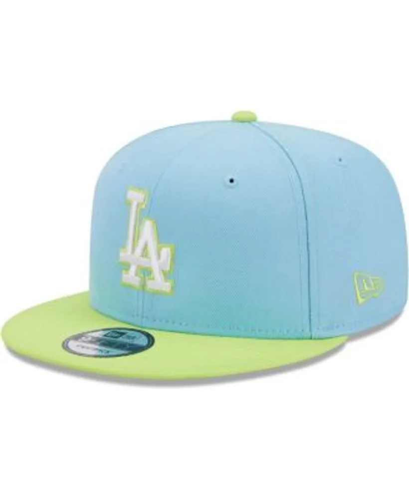 New Era Men's Light Blue and Neon Green Los Angeles Dodgers Spring