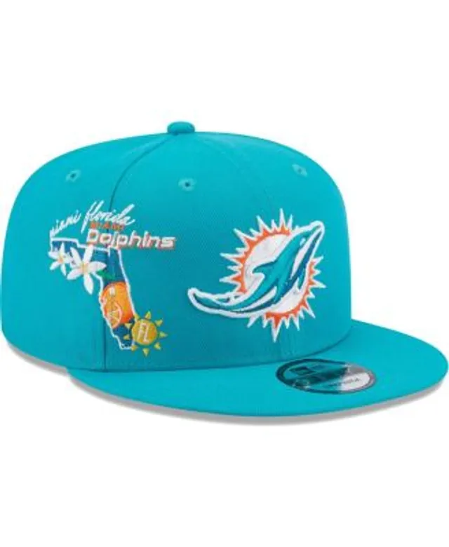 Lids Miami Dolphins New Era Throwback 9FIFTY Adjustable Snapback Hat - Aqua