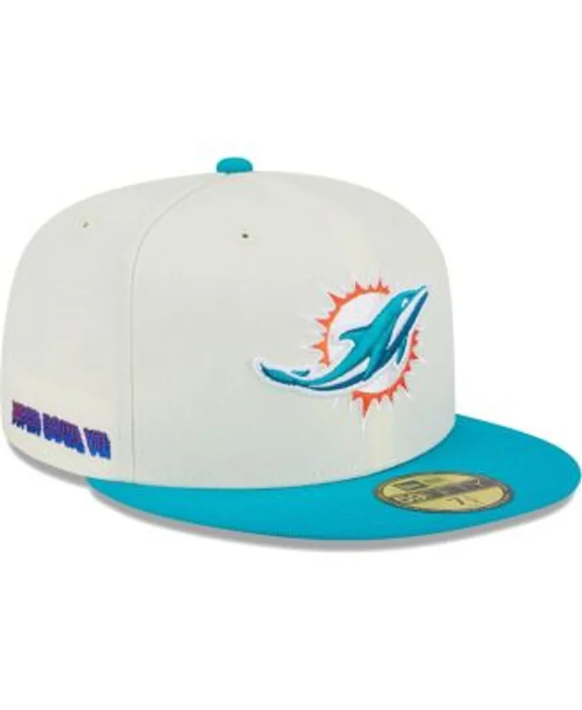 New Era Men's Cream Miami Dolphins Retro 59FIFTY Fitted Hat