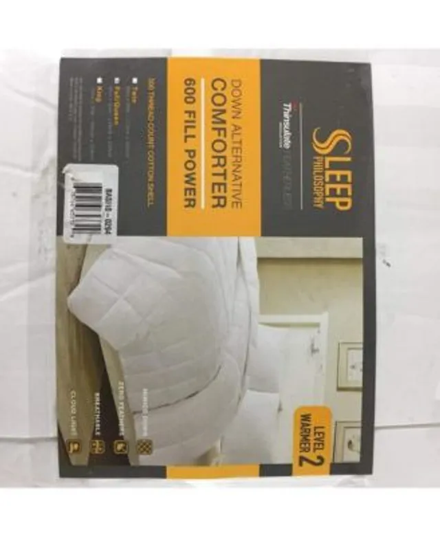 Sleep Philosophy Warmer Sateen White Down Alternative Thinsulate Comforter, King, Cotton