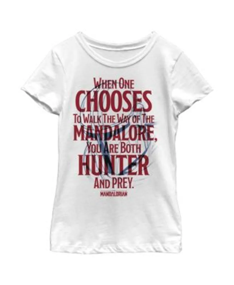 Disney Lucasfilm Girl's Star Wars: The Mandalorian Child and Bounty Hunter  Silhouette Desert T-Shirt