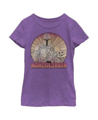 Disney Lucasfilm Girl's Star Wars: The Mandalorian Fourth of July Grogu  Stars and Stripes Child T-Shirt