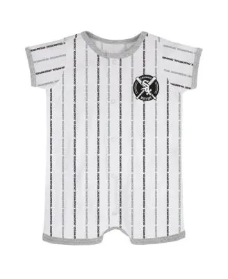 Infant White Atlanta Braves Pinstripe Power Hitter Romper