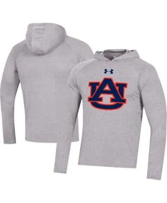 Men's Under Armour White Auburn Tigers On Court Performance Basketball  Hooded Raglan Shooting T-shirt