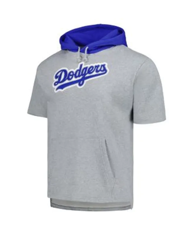 Men's Nike Heather Gray/Heather Royal Los Angeles Dodgers Baseball Raglan 3/4-Sleeve Pullover Hoodie Size: Extra Large