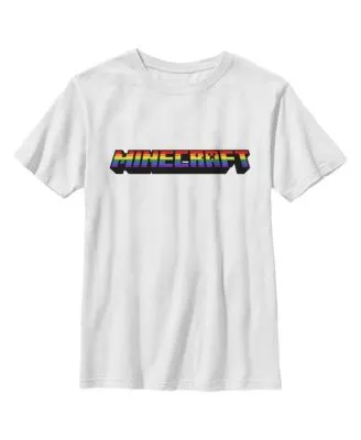 Minecraft Legends Logo & Characters Crew Neck Short Sleeve Boy's White  T-shirt-XS