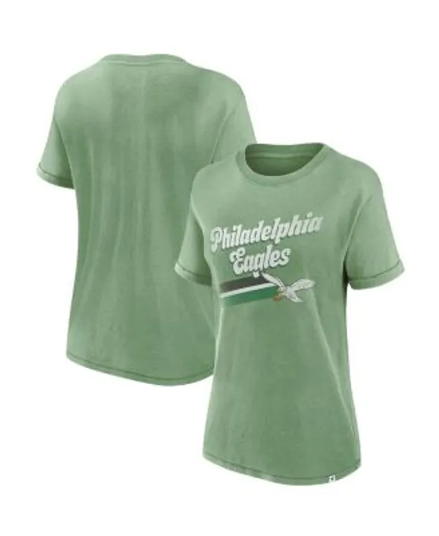 Women's Fanatics Branded White/Midnight Green Philadelphia Eagles Durable  Raglan 3/4-Sleeve T-Shirt