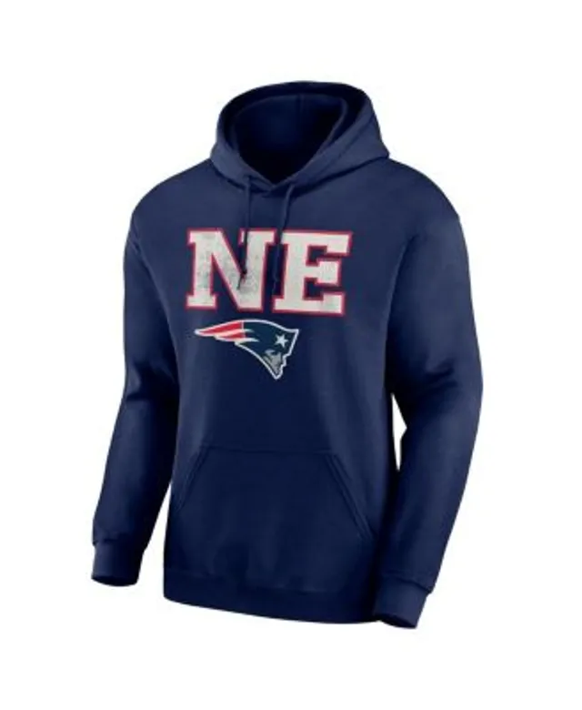 Men's Fanatics Branded Heathered Gray/Navy New England Patriots By Design  Raglan Pullover Hoodie