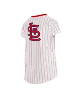 New Era Big Girls White St. Louis Cardinals Pinstripe V-Neck T