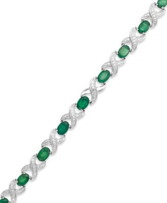 Sapphire (8 ct. t.w.) and Diamond Accent XO Bracelet Sterling Silver (also Emerald Tanzanite)
