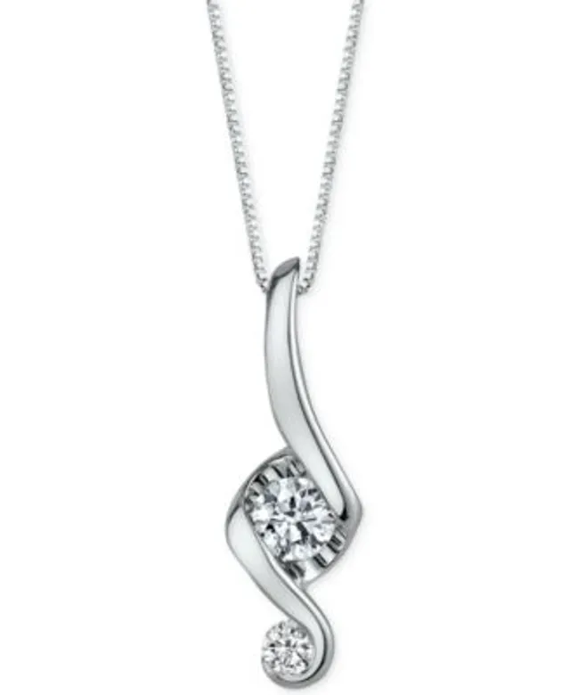 Macy's, Jewelry, Diamond Swirl Heart Pendant Necklace