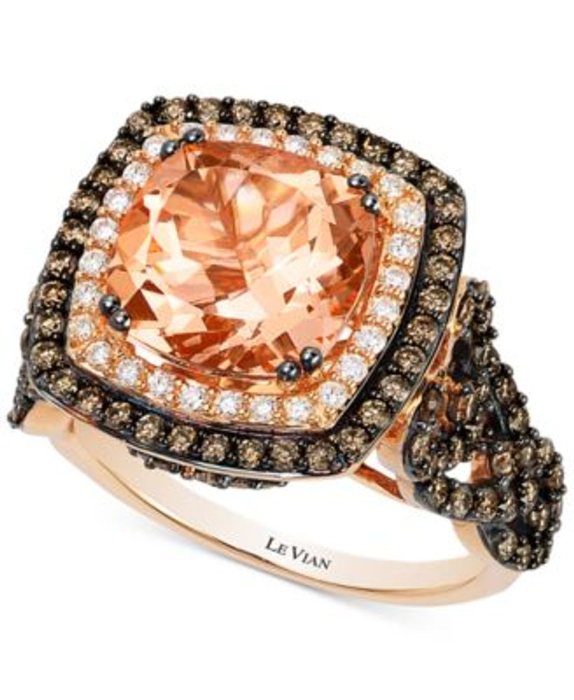 Le Vian Peach Morganite (2-9/10 ct. .) and Diamond (1-1/3 ct. .) Ring  in 14k Rose Gold, Created for Macy's | Connecticut Post Mall