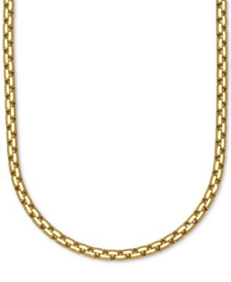 Large Rounded Box-Link Chain Necklace (3.5mm) 14k Gold