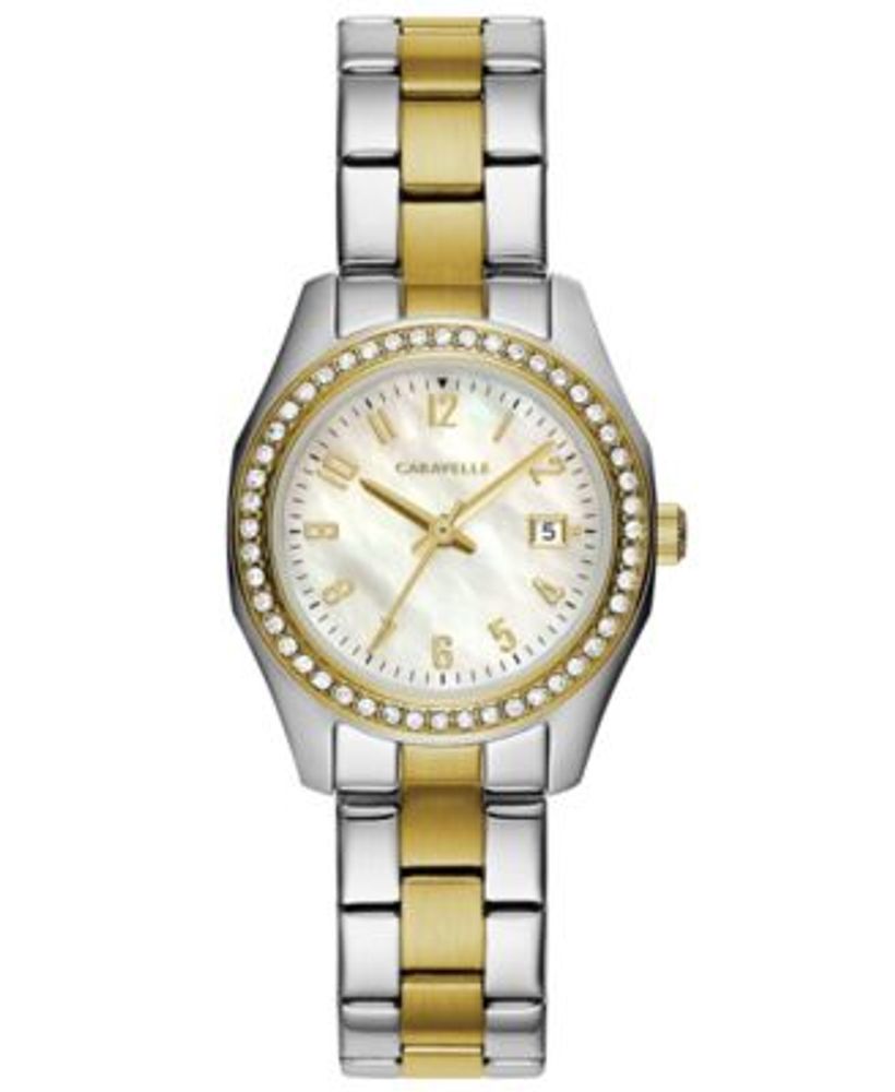 bulova ladies two tone stainless steel bracelet watch