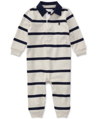 Ralph Lauren Baby Boys Striped Rugby Cotton Coverall