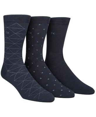 Men's Socks, Fashion Geometric Crew 3 Pack