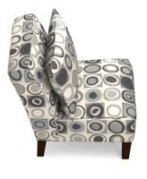 Bryce Armless Accent Chair Set in Gray, With Pillows