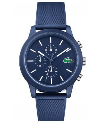 Men's Chronograph 12.12 Blue Silicone Strap Watch 44mm
