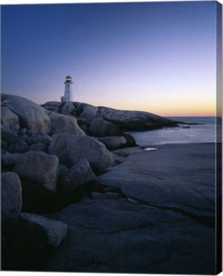 Peggys Cove Lighthouse At Night, Nova Scotia, Canada By Panoramic Images Canvas Art