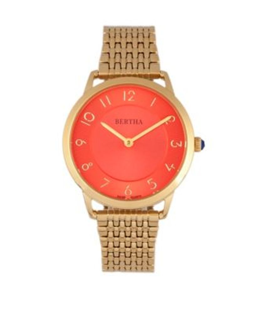Quartz Abby Collection Gold And Red Stainless Steel Watch 33Mm