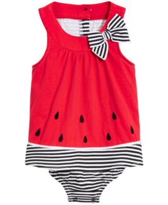 Baby Girls Watermelon Cotton Sunsuit, Created for Macy's
