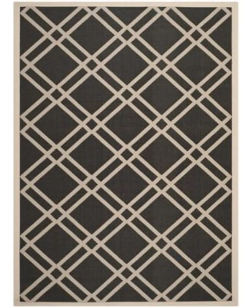  SAFAVIEH Courtyard Collection 9' Square Natural/Black