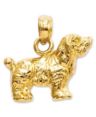 14k Gold Charm, Cocker Spaniel Dog Charm