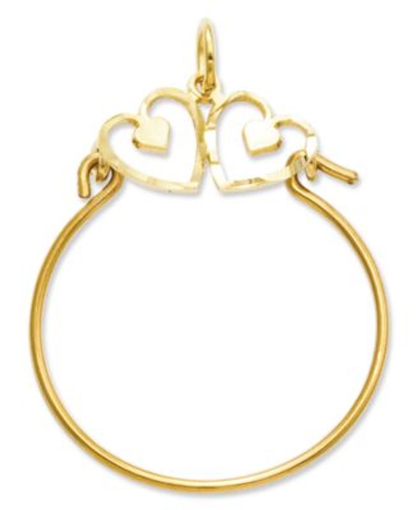 Macy's 14k Gold Charm Holder, Heart Charm Holder - Macy's