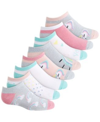 Little & Big Girls 8-Pack Unicorn No-Show Socks