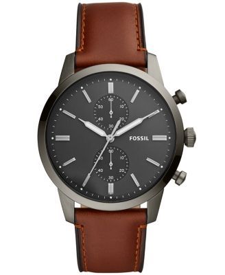 Men's Townsman Brown Leather Strap Watch 44mm