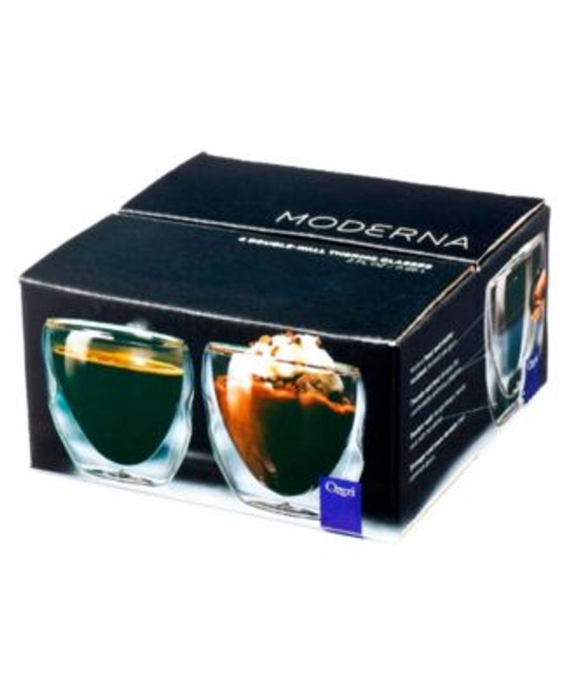 Moderna Artisan Series Double Wall 2 oz Beverage and Espresso Shot Glasses  - Set of 2 Drinking Glasses