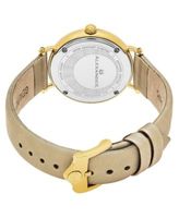 Alexander Watch A201-02, Ladies Quartz Small-Second Watch with Yellow Gold Tone Stainless Steel Case on Gold Satin Strap