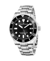 Alexander Watch A501B-01, Mens Quartz Diver Watch with Stainless Steel Case on Stainless Steel Bracelet