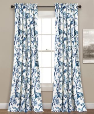 Dolores 52" x Botanical Print Curtain Set