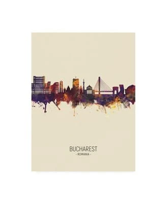 Michael Tompsett Bucharest Romania Skyline Portrait III Canvas Art