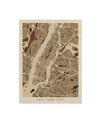 Michael Tompsett New York City Street Map Canvas Art